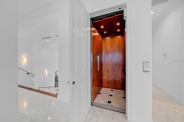 Elevator, Interior, Marble, Recessed Lighting, Sauna Room