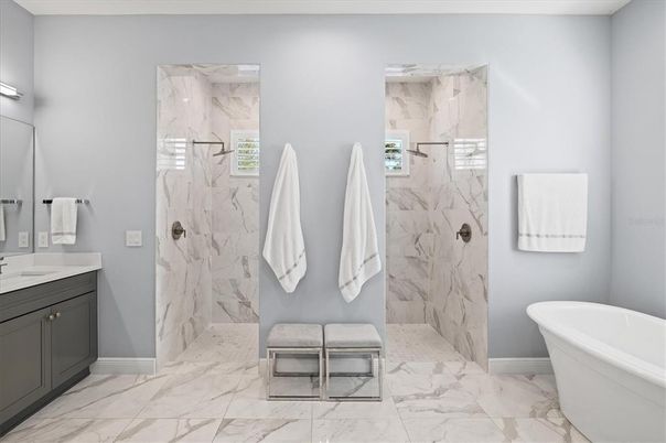 Bathroom, Free Standing Baths, Interior, Marble, Marble Walls