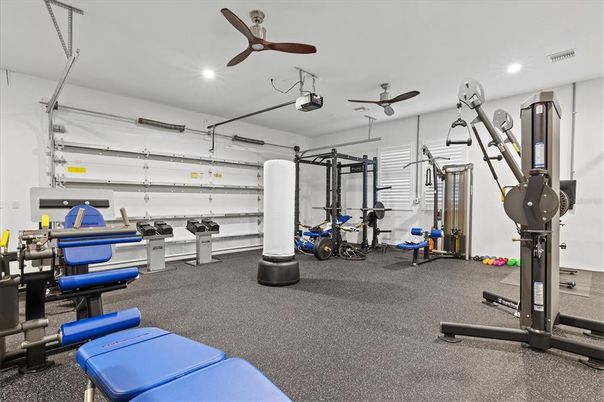 Fitness Equipment, Gym, Interior, Recessed Lighting
