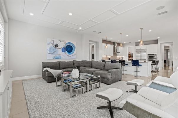 Interior, Kitchen, Living room, Pendant Lights, Recessed Lighting, Stainless Steel Appliances