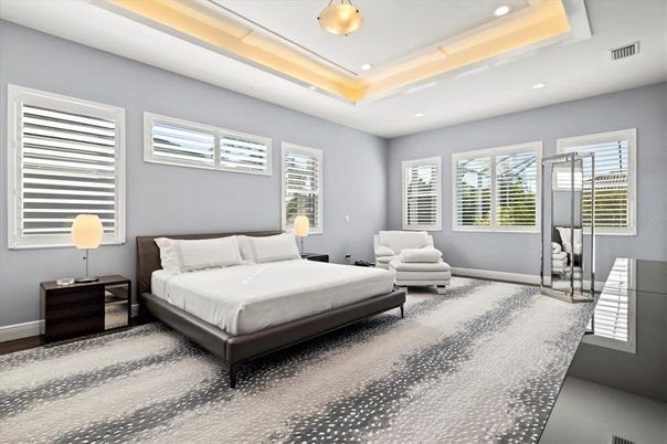 Bedroom, Interior, Pendant Lights, Recessed Lighting