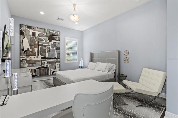 Bedroom, Interior, Pendant Lights, Recessed Lighting