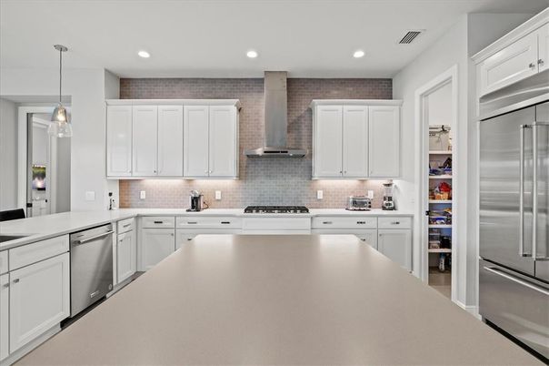 Interior, Kitchen, Pendant Lights, Recessed Lighting, Stainless Steel Appliances