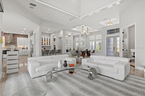 Dining room, Interior, Kitchen, Living room, Pendant Lights, Recessed Lighting