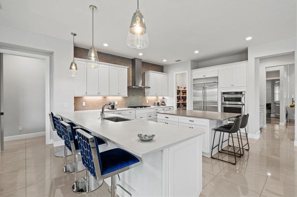 Interior, Kitchen, Pendant Lights, Recessed Lighting, Stainless Steel Appliances