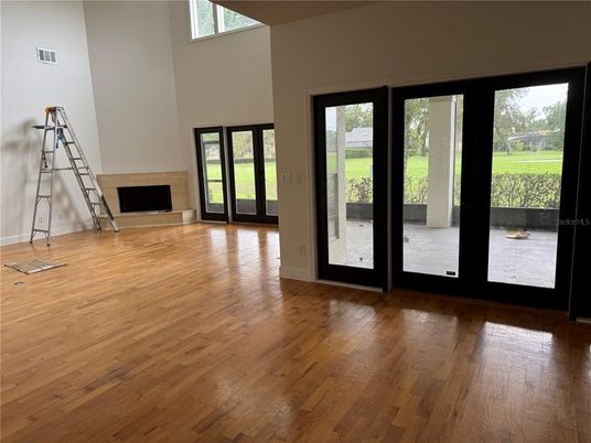 Empty room, Fireplace, Interior, Wood Texture Flooring