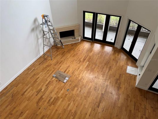 Empty room, Fireplace, Interior, Wood Texture Flooring