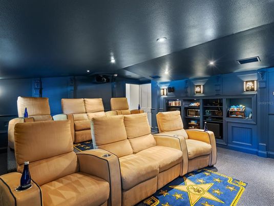 Home Theatre Room, Interior, Projection Screen, Recessed Lighting, Theatre Room