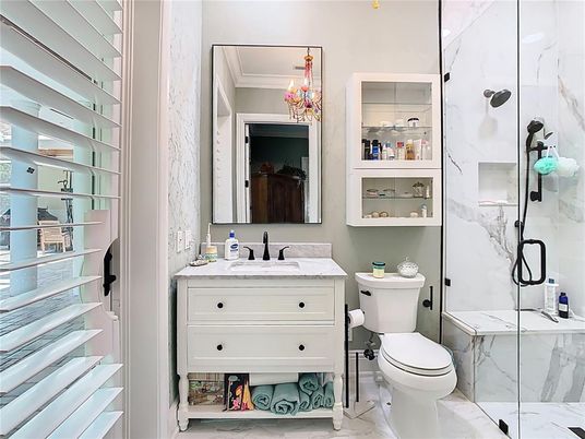 Bathroom, Glass Shower, Interior, Marble, Marble Walls