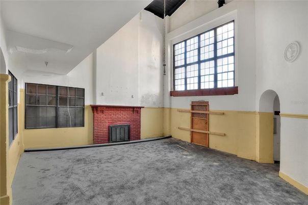 Empty room, Fireplace, Interior
