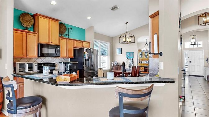 Dining room, Interior, Kitchen, Pendant Lights, Recessed Lighting