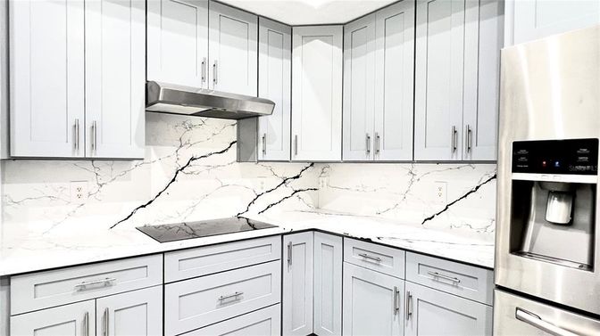 Interior, Kitchen, Marble Walls, Stainless Steel Appliances