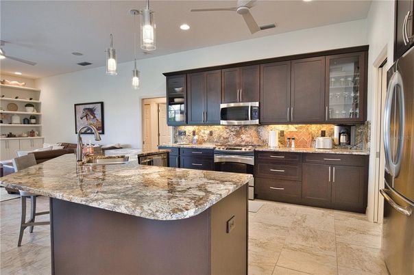 Interior, Kitchen, Pendant Lights, Recessed Lighting, Stainless Steel Appliances