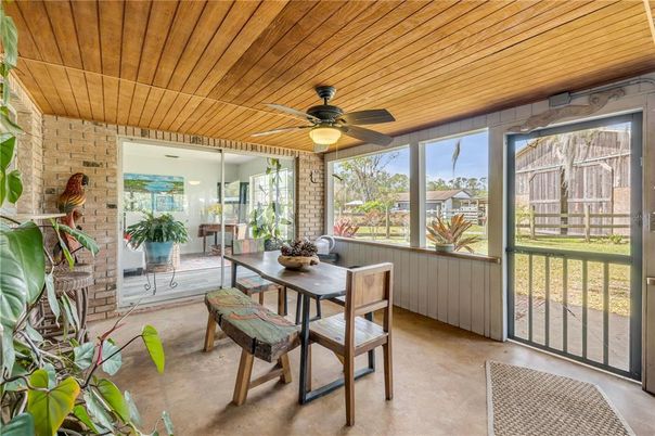 Dining room, Interior, Stone Walls, Sun Room, Wooden Ceilings