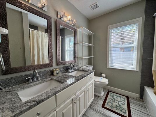 Bathroom, Dual Sink Vanities, Interior, Wood Texture Flooring