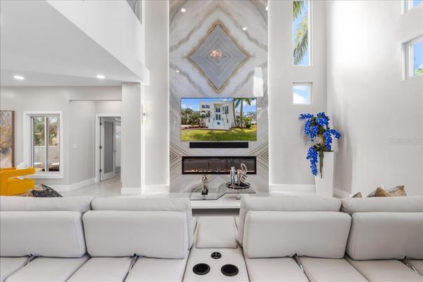 Fireplace, Interior, Living room, Recessed Lighting