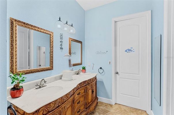 Bathroom, Dual Sink Vanities, Interior, Tile Countertops