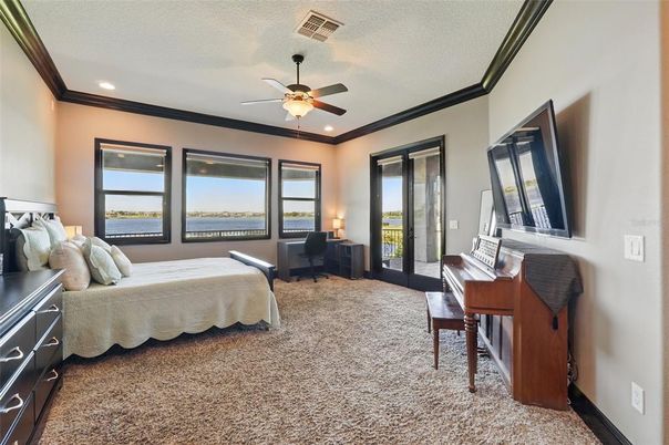 Bedroom, Interior, Piano, Recessed Lighting, Water