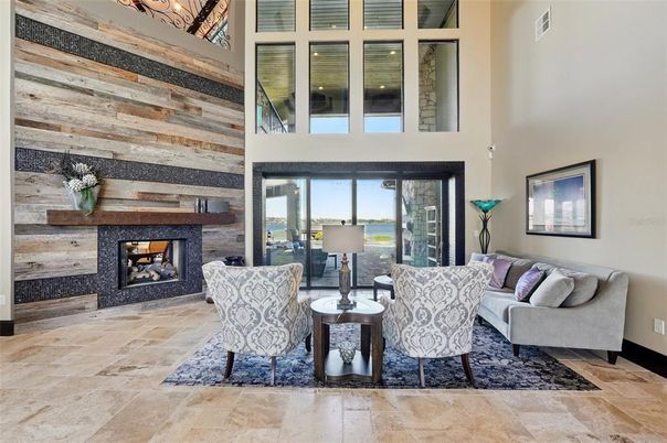 Fireplace, Interior, Living room, Wooden Walls