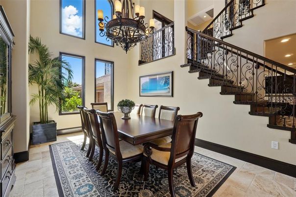 Chandelier, Dining room, Interior, Recessed Lighting