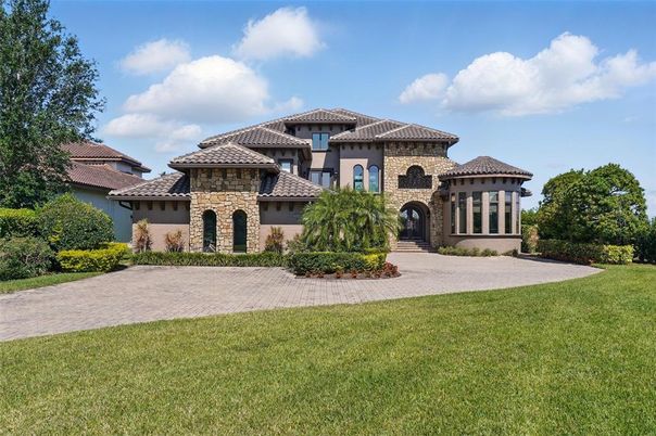 Backyard, Exterior, Facade, Brick Facade, Mediterranean