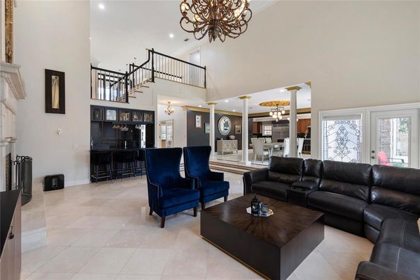 Chandelier, Dining room, Interior, Living room, Recessed Lighting