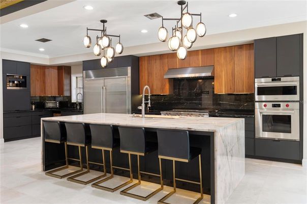 Interior, Kitchen, Pendant Lights, Recessed Lighting, Stainless Steel Appliances