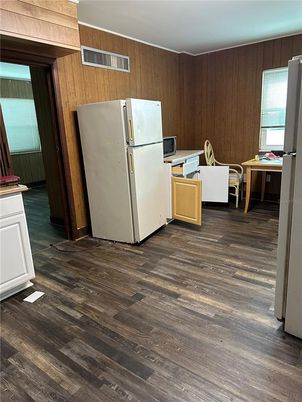 Interior, Kitchen, Wood Texture Flooring, Wooden Walls