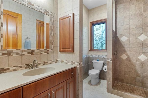 Bathroom, Glass Shower, Interior, Stone Walls