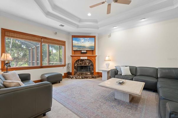 Fireplace, Interior, Living room, Recessed Lighting