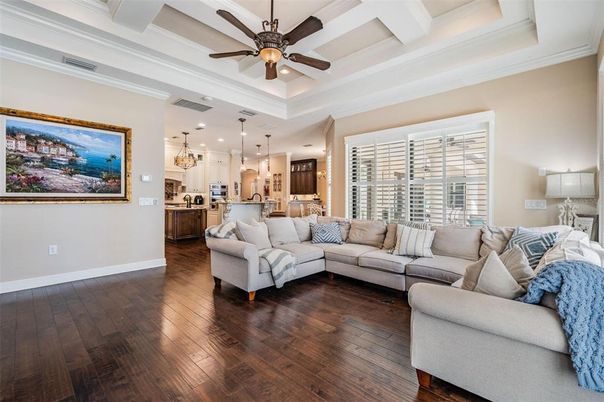 Interior, Kitchen, Living room, Pendant Lights, Recessed Lighting, Stainless Steel Appliances, Wood Texture Flooring