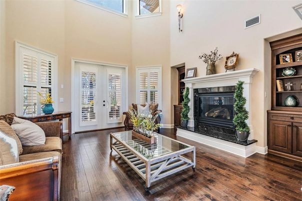 Fireplace, Interior, Living room, Wood Texture Flooring