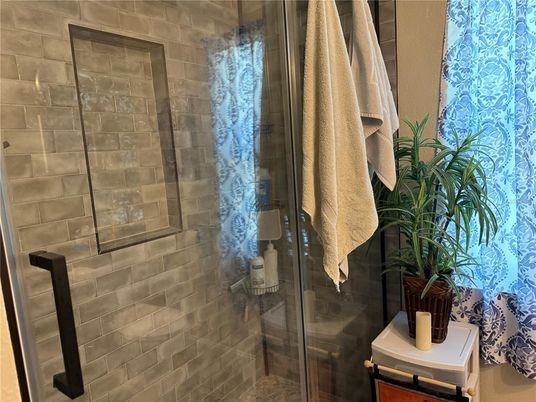 Bathroom, Glass Shower, Interior, Stone Walls