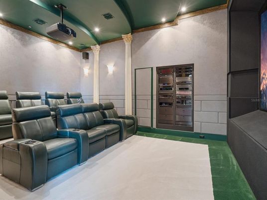 Home Theatre Room, Interior, Projection Screen, Recessed Lighting, Theatre Room
