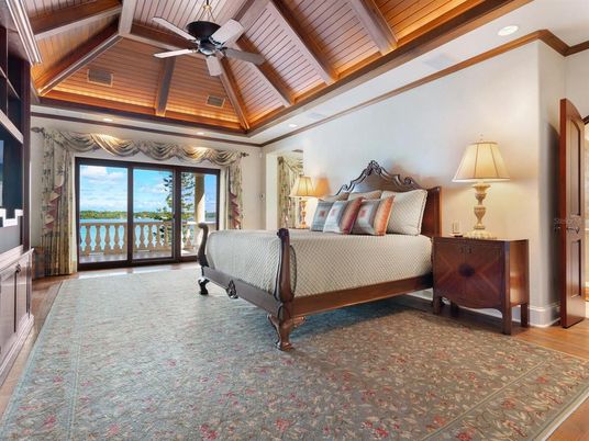 Bedroom, Interior, Recessed Lighting, Wooden Beams, Wooden Ceilings, Wood Texture Flooring