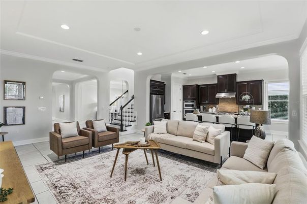 Interior, Kitchen, Living room, Recessed Lighting, Stainless Steel Appliances
