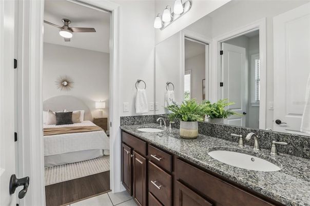 Bathroom, Bedroom, Dual Sink Vanities, Interior, Wood Texture Flooring