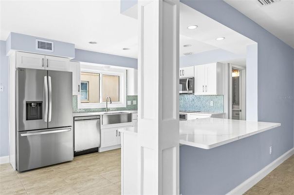 Interior, Kitchen, Recessed Lighting, Stainless Steel Appliances