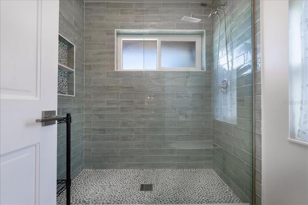 Bathroom, Glass Shower, Interior, Stone Walls