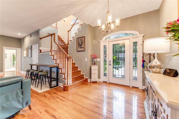 Chandelier, Interior, Recessed Lighting, Wood Texture Flooring