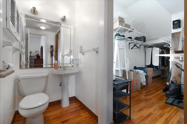 Bathroom, Interior, Walk-in Closets, Wood Texture Flooring