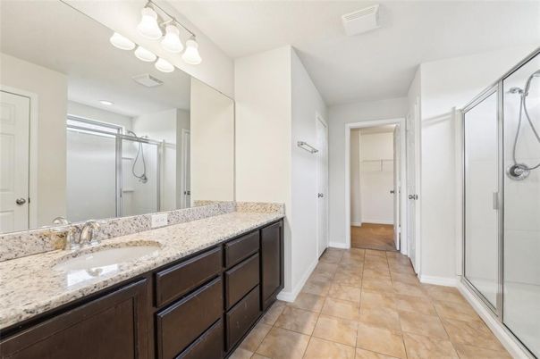 Bathroom, Dual Sink Vanities, Glass Shower, Interior