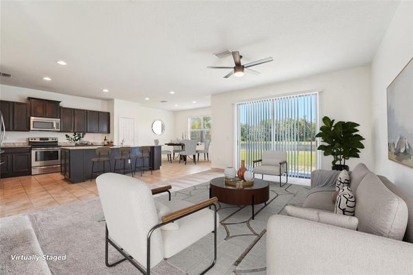 Dining room, Interior, Kitchen, Living room, Recessed Lighting, Stainless Steel Appliances