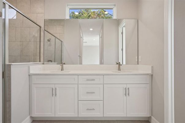 Bathroom, Dual Sink Vanities, Interior, Recessed Lighting
