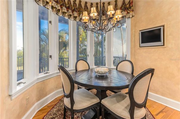 Chandelier, Dining room, Interior, Wood Texture Flooring