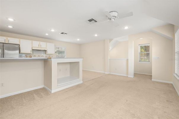 Empty room, Interior, Kitchen, Recessed Lighting