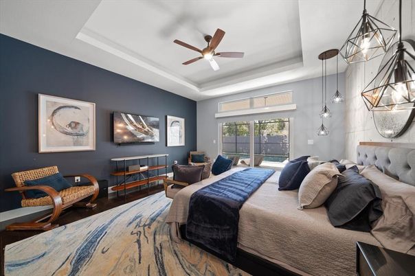 Bedroom, Interior, Pendant Lights