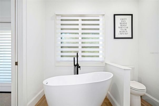 Bathroom, Free Standing Baths, Interior, Wood Texture Flooring
