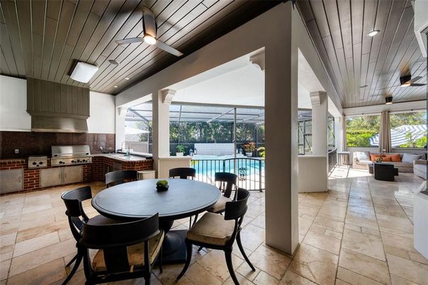 Dining room, Interior, Kitchen, Recessed Lighting, Sun Room