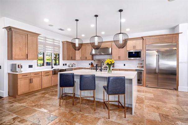 Interior, Kitchen, Pendant Lights, Recessed Lighting, Stainless Steel Appliances